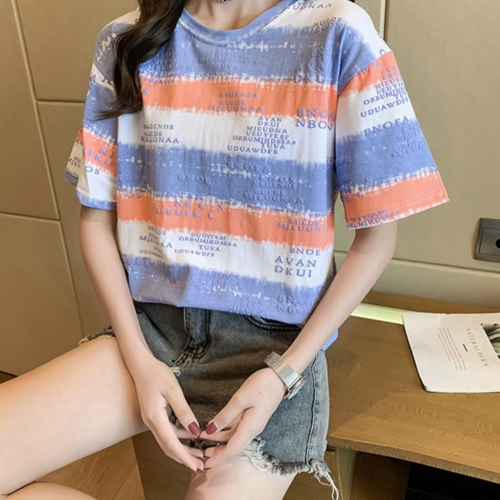 LGfashion เสื้อยืดลายทางสไตล์วินเทจ เพิ่มดีเทลสกรีนข้อความ ให้ความอาร์ตดูดีสุดๆ