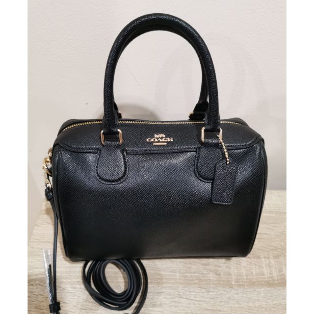 Coach Mini Bennett Satchel Black Crossgrain Leather F32202