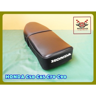 HONDA C50 C65 C70 C90 "BLACK" COMPLETE DOUBLE SEAT // เบาะ เบาะมอเตอร์ไซค์ สีดำ หนังพีวีซี งานสวย สินค้าคุณภาพดี