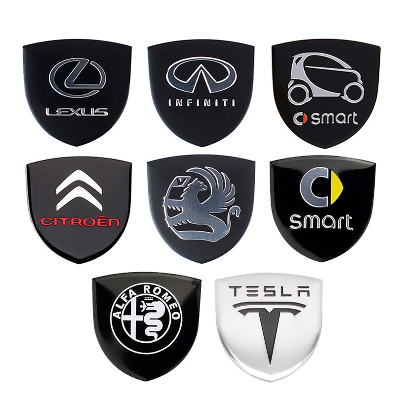For Lexus Infiniti Smart Citroen Vauxhall Tesla Alfa Romeo Aluminum Alloy Car Body Sticker Nameplate