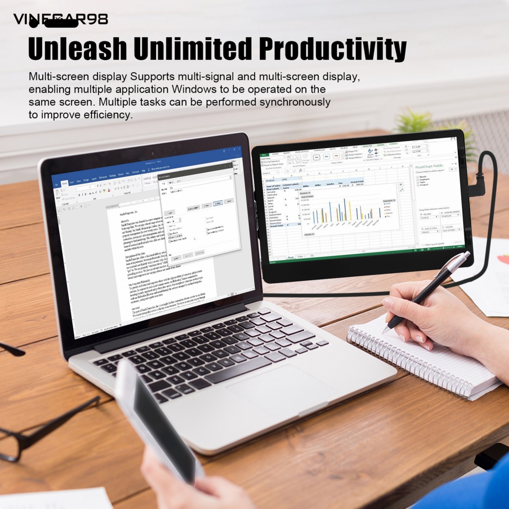 Vine 11.6 นิ้ว 14.1 นิ้ว 15.6 นิ้ว 1920x1080P FHD IPS แบบพกพา EM116 EM141 EM156 โทรศัพท์แล็ปท็อป PC 