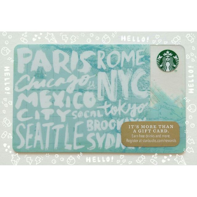 Starbucks Card อเมริกา การ์ดสตาร์บัคส์ 2014 การ์ดสะสม