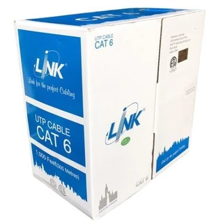 LINK (สายแลนนในอาคาร) รุ่น US-9106A สีฟ้า CAT6 UTP(250MHz 305m/BOX หรือ 1000ฟุต) INDOOR