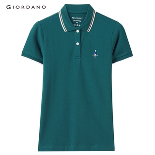 GIORDANO เสื้อโปโลผู้หญิง ปักclassicMan - Womens Classic Man polo 05319260