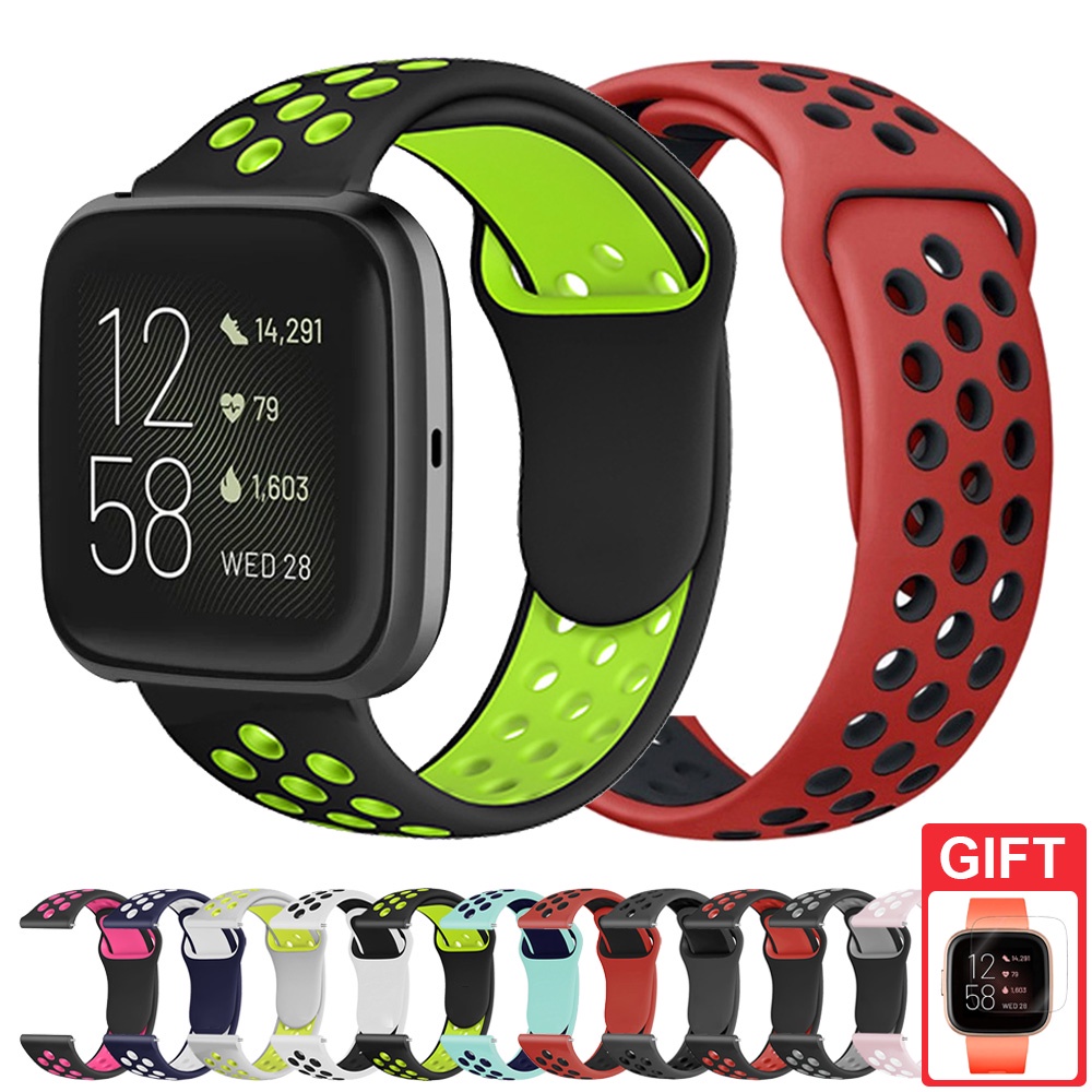 สายคล้องนาฬิกาข้อมือซิลิโคนสําหรับ Fitbit Versa 2 / Versa / Versa Lite