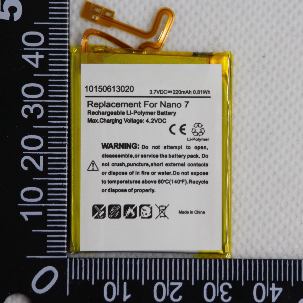 ★With Tools Battery For iPod Nnao7 Battery Replacement 220mAh For iPod Nano 7 7th 7 Gen Internal Li-ion Polymer Battery