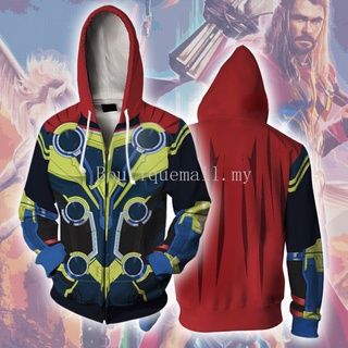 เสื้อยืด มีฮู้ด พิมพ์ลาย Marvel Thor: Love and Thunder 3 มิติ สไตล์สตรีท สําหรับผู้ชาย และผู้หญิง 2022