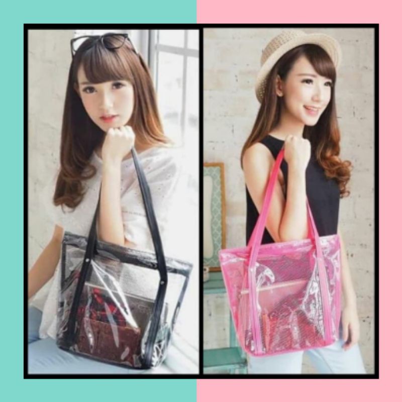 กระเป๋าโท้ต PAMELA TRANSPARKENT MICA