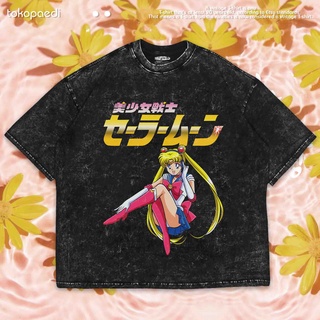 เสื้อยืดผ้าฝ้ายพิมพ์ลายขายดี เสื้อยืด ขนาดใหญ่ พิมพ์ลาย WASHING SAILOR MOON | เสื้อยืด ขนาดใหญ่ | เสื้อยืด พิมพ์ลายซักผ้