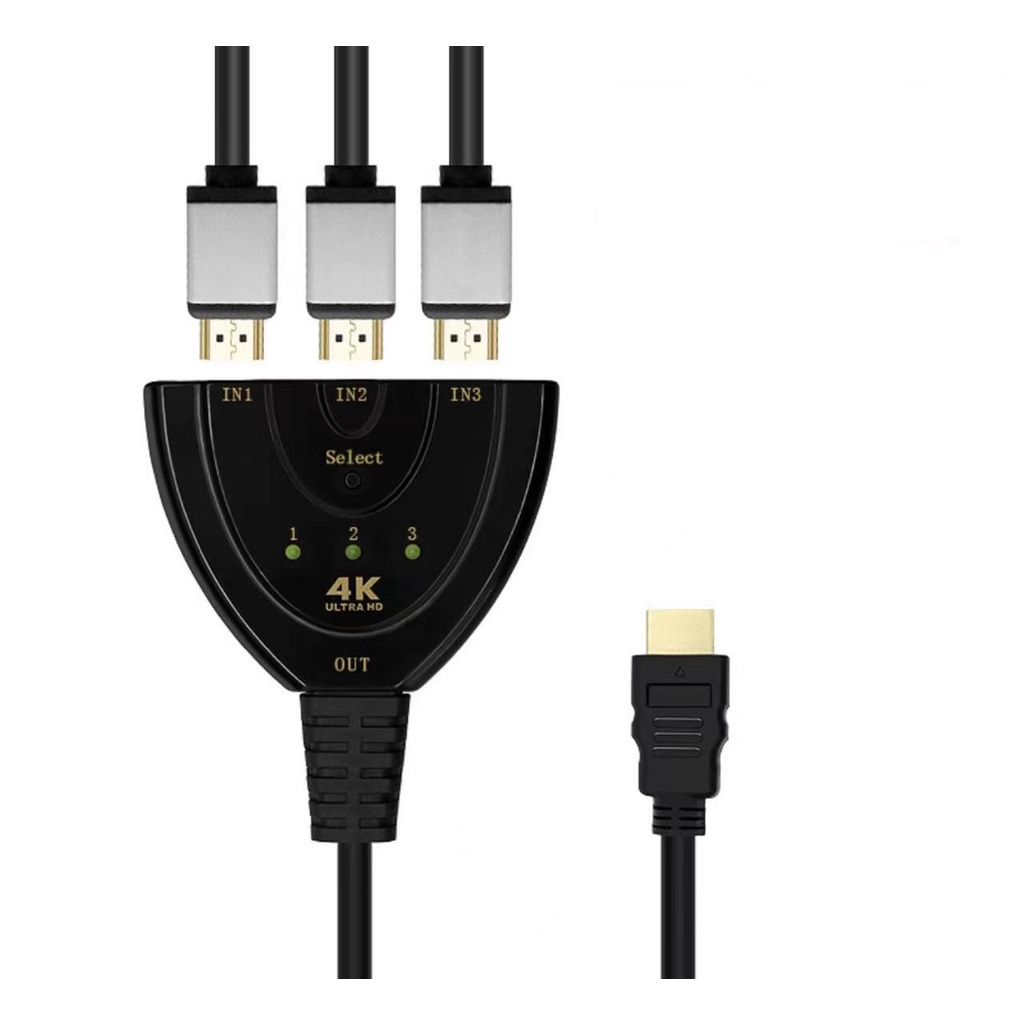 สายแปลง เอชดีเอ็มไอ สวิตช์ HD 3 พอร์ต 4K 2K 3D 1.4b สวิตช์ 4K ตัวแยกสัญญาณ HD 3 อินพุต 1 เอาต์พุต - รูปที่ 2