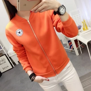 ยอดฮิต2024 เสื้อแจ็คเก็ตแขนยาวผ้ายิดมีซิป ZIPPERราคาถูก