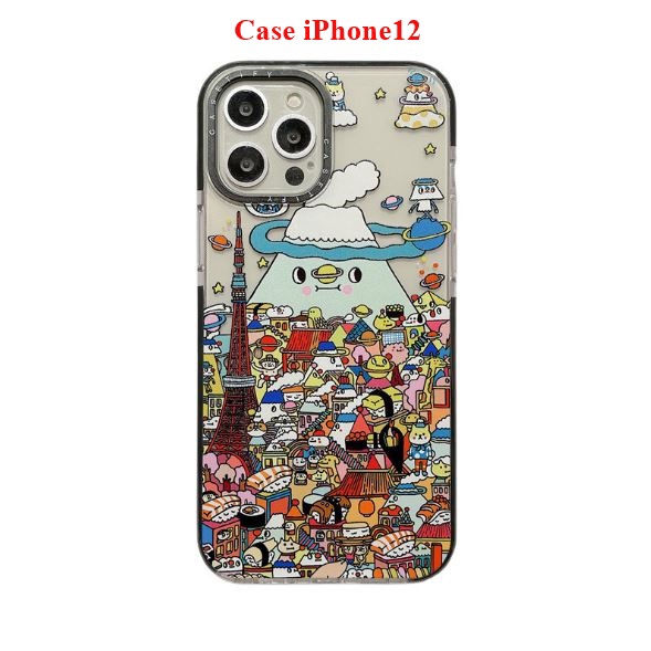 เคสไอโฟน12 ลายการ์ตูนภูเขาไฟฟูจิ  case iPhone 12Promax,iPhone12pro,iPhone12Mini
