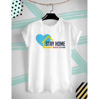 เสื้อยืดสกรีนลาย Stay home. Save lives