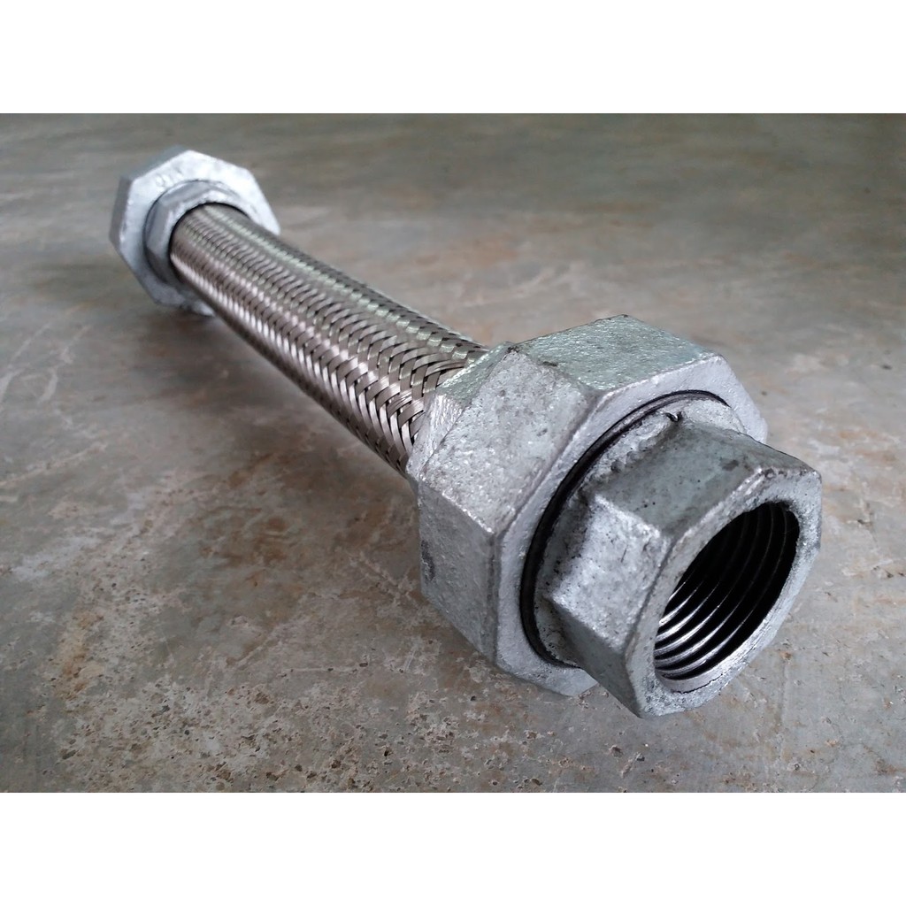 สายอ่อนสแตนเลส 11/4" X 30cm, x 50cm, x 100cm (ยูเนี่ยนเหล็กประปา) SS304 Flexible Hose