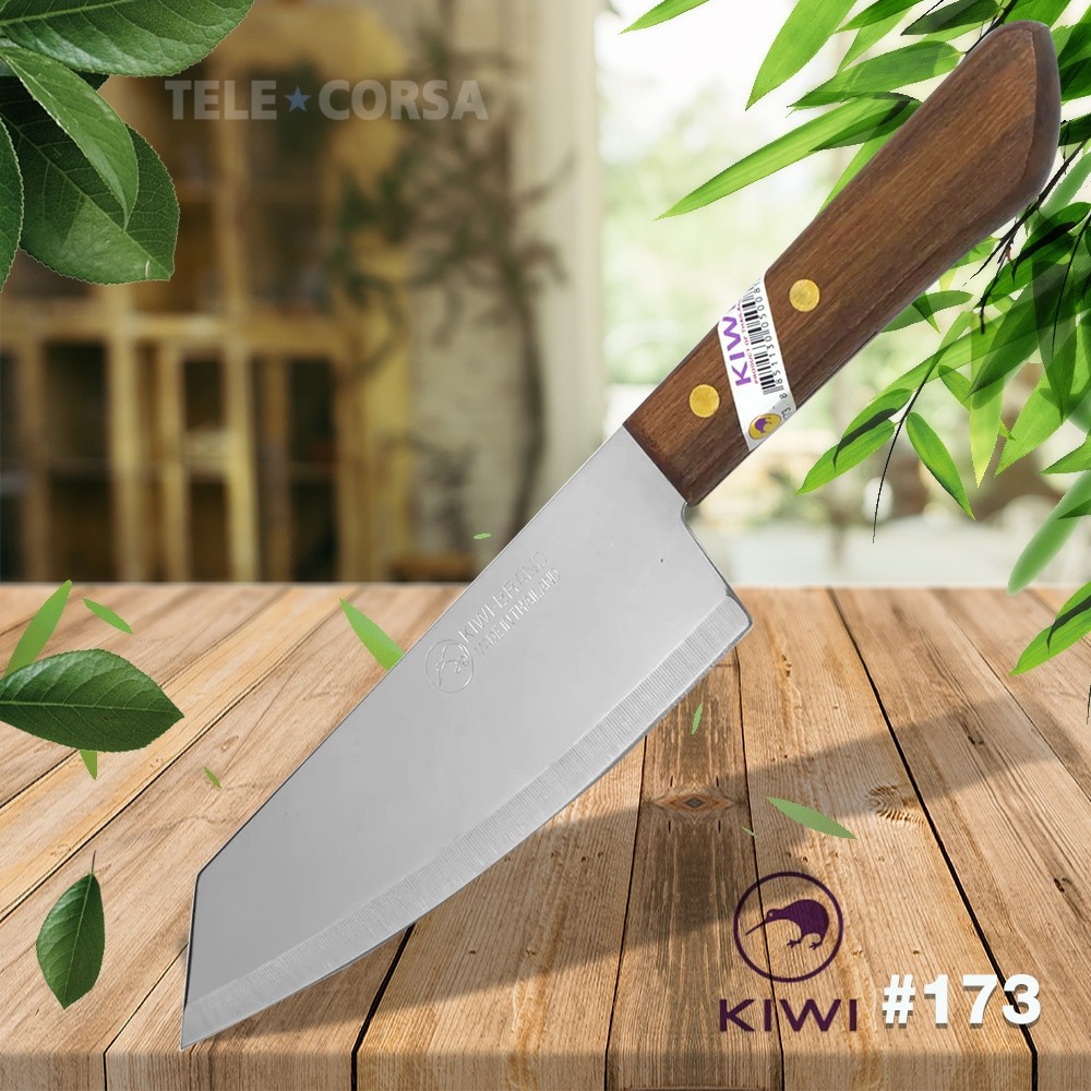 มีดทำอาหาร มีดกีวี่ของแท้ มีดหั่นด้ามไม้ปลายตัด กีวี่ No.173 รุ่น Kitchen-knife-kiwi-173-09D-Boss