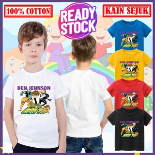 เสื้อยืดคอกลม ผ้าฝ้าย 100% พิมพ์ลาย Ben 10 Baju Kanak Kanak สําหรับผู้ชาย และเด็กผู้หญิง