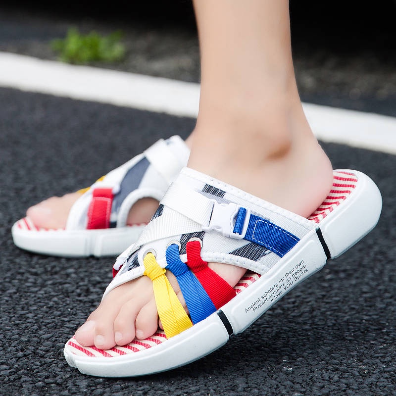 Magic Sticker Slippers สไตล์ชาติพันธุ์ฤดูร้อนเทรนด์เทรนด์การพักผ่อนชาว ...