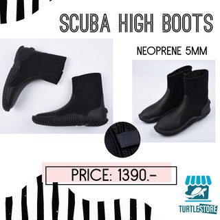 รองเท้าบูทดำน้ำ สำหรับใส่คู่กับ Fins open heels พร้อมตีนตุ๊กแกล็อกกันซิปไหล