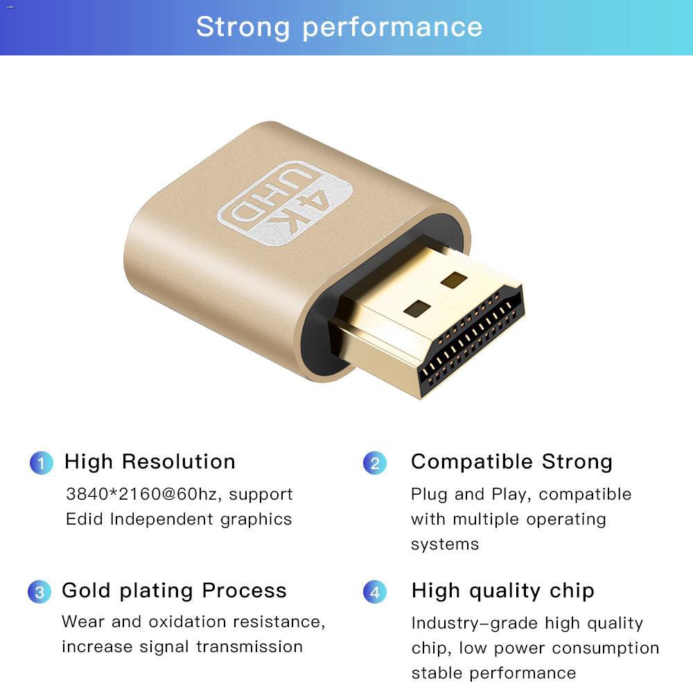 ♧✣☍อะแดปเตอร์แปลง Hdmi 4k Ddc Edid Dummy Plug Display Emulator