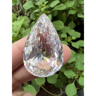 cubic zirconia  BRILLIANT WHITE PEAR DROP lab made Diamonds size 32X22 mm weight 100  carats