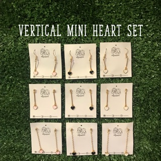 Earrings :: Vertical Mini Heart Set