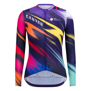 เสื้อกีฬาแขนยาว ลายจักรยานเสือภูเขา Rapha สําหรับผู้หญิง