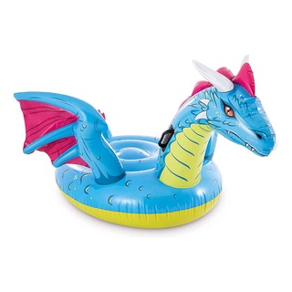 Intex แพยางมังกร สีฟ้า Inflatable Dragon Ride Pool Float ขนาด 79x75 นิ้ว By Float Me Summer