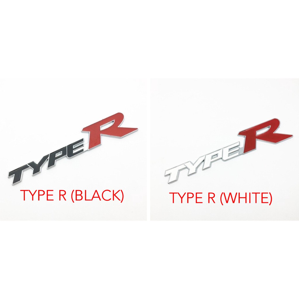 TYPE R สีดํา TYPE R สีขาว EMBLEM HONDA CIVIC TYPE R MUGEN EMBLEM TYPE R สติ๊กเกอร์ TYPE R สติ๊กเกอร์