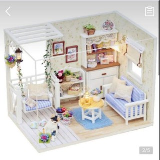 บ้าน mydream ห้องนั่งเล่นโทนฟ้าขาว