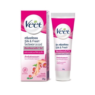 โลตัส ฟลาวเวอร์ Veet Hair Removal Cream Silk &amp; Fresh Normal Skin (25G)