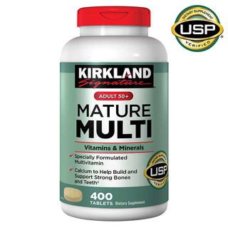 🔥พร้อมส่ง🔥Kirkland Signature ,Adult 50+ Mature Multi Vitamins &amp; Minerals , 400 เม็ด,วิตามินสำหรับผู้ที่มีอายุ 50+