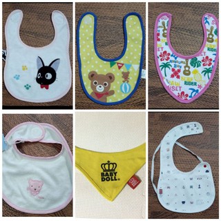 ผ้ากันเปื้อน ผ้าซับน้ำลาย มือสอง mikihouse  baby doll Hawaii