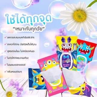 Wet Wipes ทิชชู่เปียก ผ้าเช็ดทำความสะอาดผิวแบบเปียก มอนสเตอร์บายยักษ์คิ้วท์