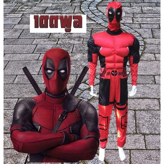 cp191 ชุดเดดพูลมีกล้าม ชุดDeadpool ฮีโร่สุดเกรียน ความสูง 165-185 cm.(ใส่ได้ทั้งชายและหญิง)