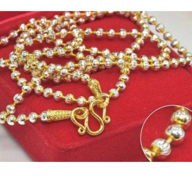 jiffy128 K221 สร้อยคอสองกษัตริย์ทองคำขาวเหมือนแท้100% หัวสร้อยลวดลายคมชัด สร้อยคอ2กษัตริย์เกรดพรีเมียม รับประกันคุณ