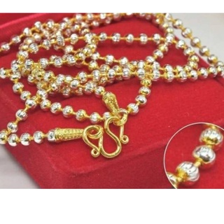 jiffy128 K221 สร้อยคอสองกษัตริย์ทองคำขาวเหมือนแท้100% หัวสร้อยลวดลายคมชัด สร้อยคอ2กษัตริย์เกรดพรีเมียม รับประกันคุณ