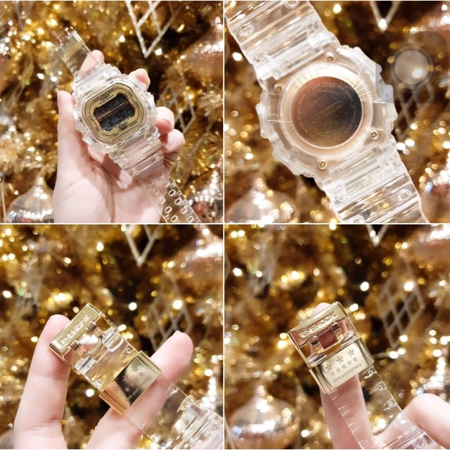 G-SHOCK สีใสขอบทอง&พิ้งค์ ‼️ ยักษ์เล็ก ยักษ์ใหญ่ สีใสรุ่นครบรอบ 35 ปี อะไหล่ ฝาหลังปั๊มตรา 35 ปีทุกจ