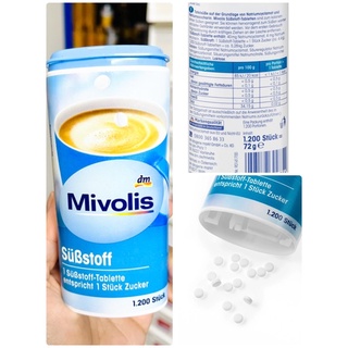 นำเข้าเยอรมัน 1200เม็ด ยี่ห้อ Mivolis  Süßstoff สารให้ความหวาน น้ำตาลเทียม