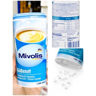 นำเข้าเยอรมัน 1200เม็ด ยี่ห้อ Mivolis  Süßstoff สารให้ความหวาน น้ำตาลเทียม