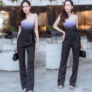 (7939) Jumpsuit ชุดจั้มสูทแขนกุดขายาว