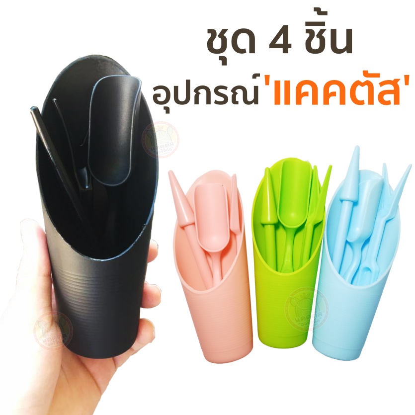 ชุดปลูกแคคตัส อุปกรณ์ปลูกแคคตัส (กระบองเพชร)1 Set มี 4 ชิ้น เซตจัดสวน ปลูกต้นไม้ขนาดเล็ก อุปกรณ์ปลูกบอนไซ มีทั้งหมด 3 สี