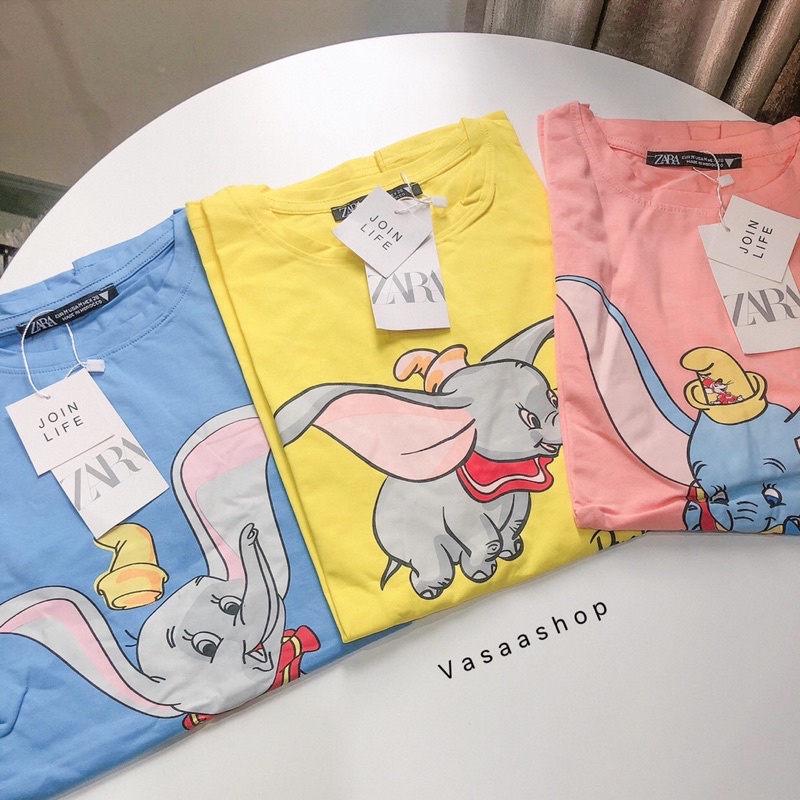 เสื้อยืด T-shirt งานป้าย tag zara  สกีนลายช้าง Dumbo น้องน่ารักมากๆเลย