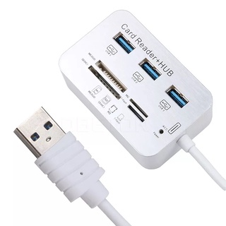 Mini USB 3.0 HUB + เครื่องอ่านการ์ดความเร็วสูง USB HUB พร้อม MS/SD/M2/ TF Card Reader 3 พอร์ต USB Splitterสำหรับแล็ปท็อป