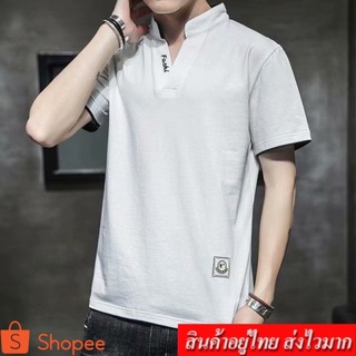 Clothing Fashion เสื้อยืดคอกลม เสื้อเเขนสั้นผู้ชาย เสื้อสีพื้น รุ่น 0166