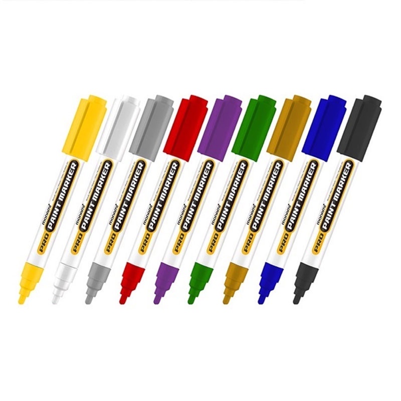 ปากกาหมึกกันน้ำ เขียนได้ทุกพื้นผิว ยี่ห้อ Monami PRO Paint Marker ขนาดหัว 2.0 7 สี ปากกาเขียนโลหะ เหล็ก ไม้ ไวนิล