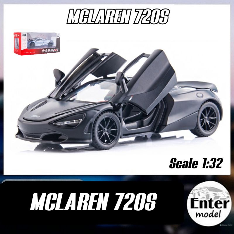 โมเดลรถเหล็ก มีเสียงมีไฟ เกรดพรีเมียม MCLAREN 720S สเกล 1/32 ยาว 15cm