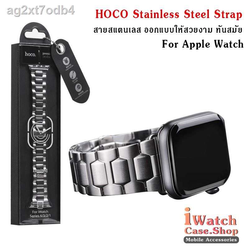 รุ่นล่าสุดของปี 2021 รับประกัน  24 ชั่วโมง❈HOCO Stainless Steel Strap for Apple Watch Band 44mm