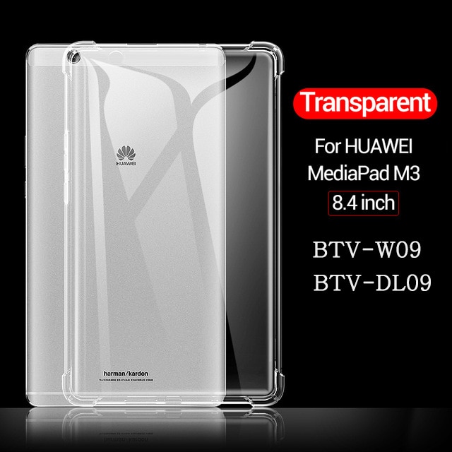 เคสซิลิโคนกันกระแทก Huawei MediaPad M3 8.4 BTV-W09 BTV-DL09 ฝาหลังยางโปร่งใส กันชนแบบยืดหยุ่น coque