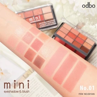 Odbo Mini Eyeshadow & Blush OD1045 : โอดีบีโอ มินิ อายแชโดว์ แอนด์ บลัช