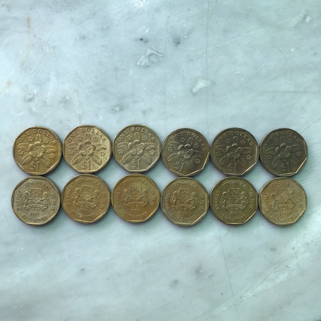 เหรียญดอลลาร์สิงคโปร์ ปี 1987 1988 1989 1990